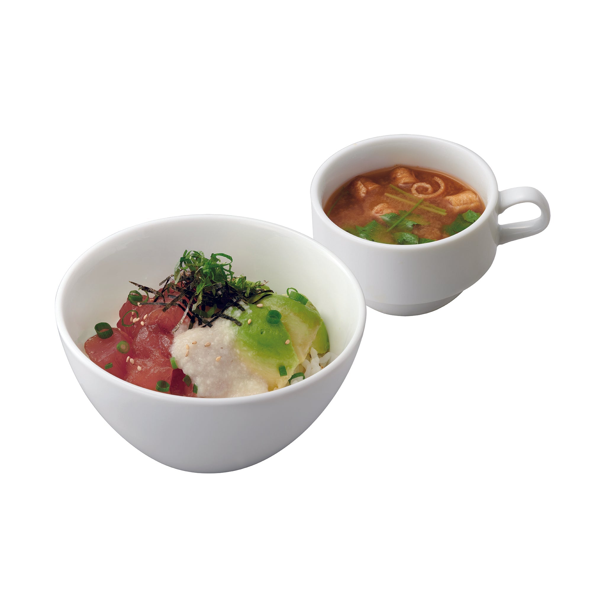 天然鮪とアボカドのとろろどんぶり <br><small>Marinated wild-caught tuna, Avocado w/Grated yam</small>