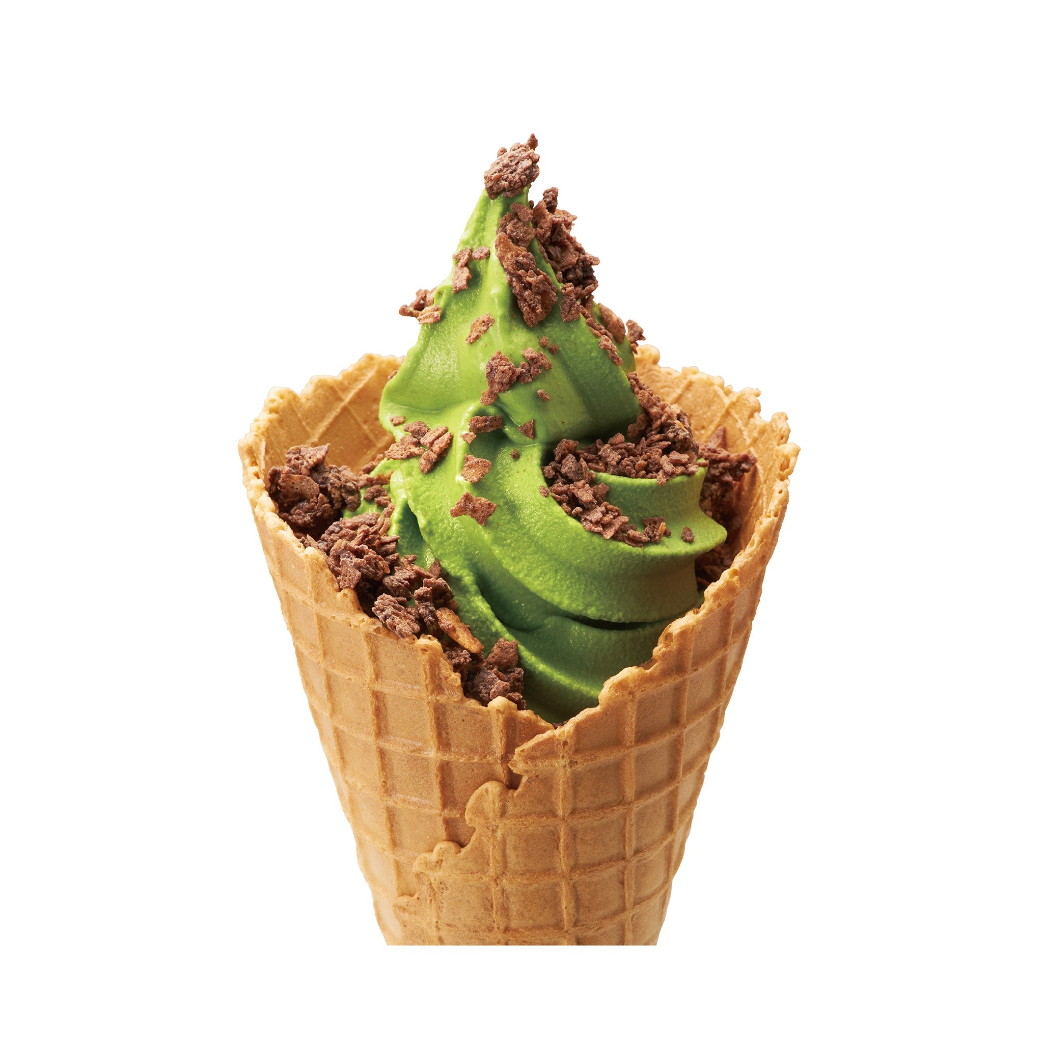 抹茶チョコクランチ <small><br>Matcha soft serve w/Chocolate crunch</small>