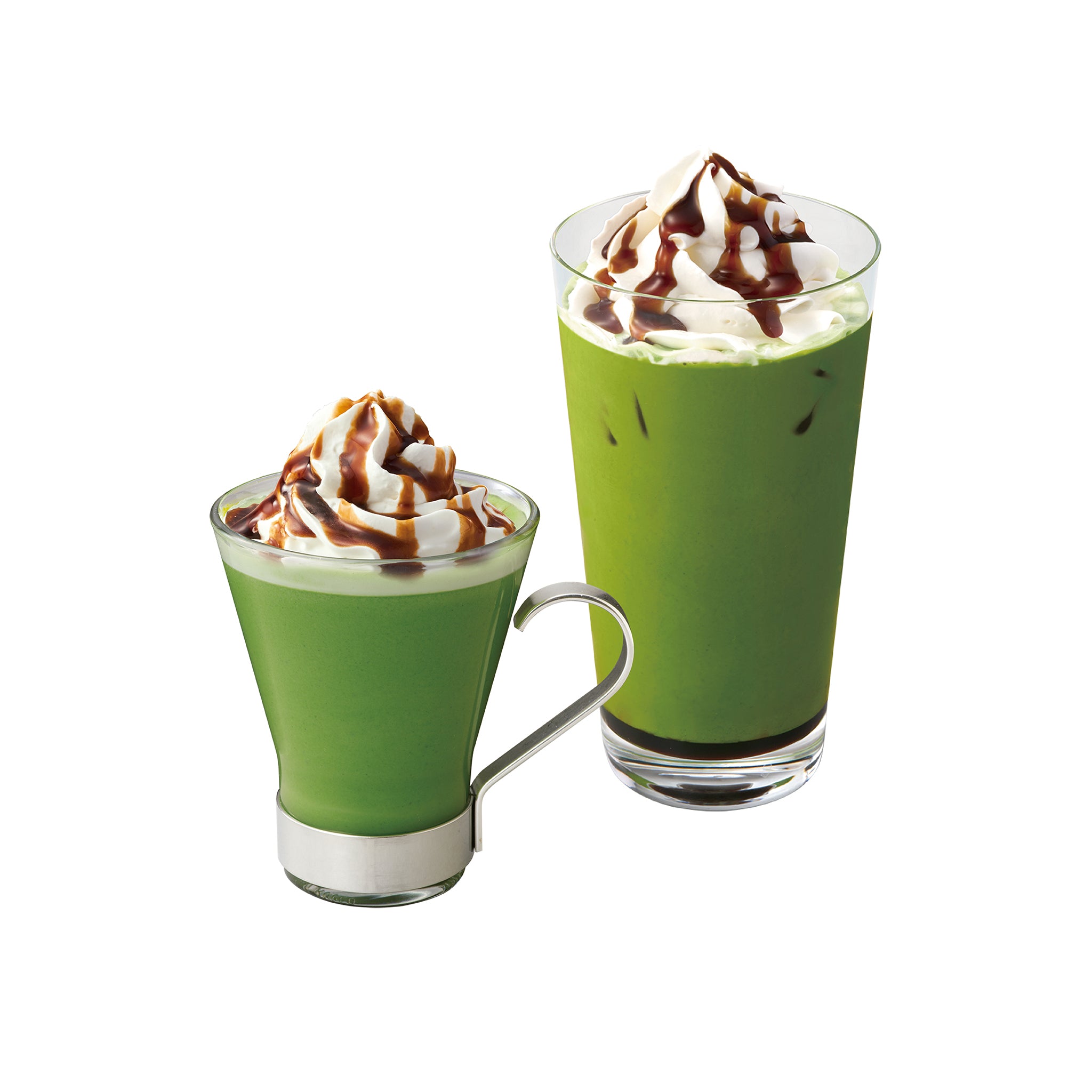 抹茶黒蜜ラテ<br><small>(HOT/ICED)<br>Matcha Latte w/Brown sugar syrup and Whipped cream</small>