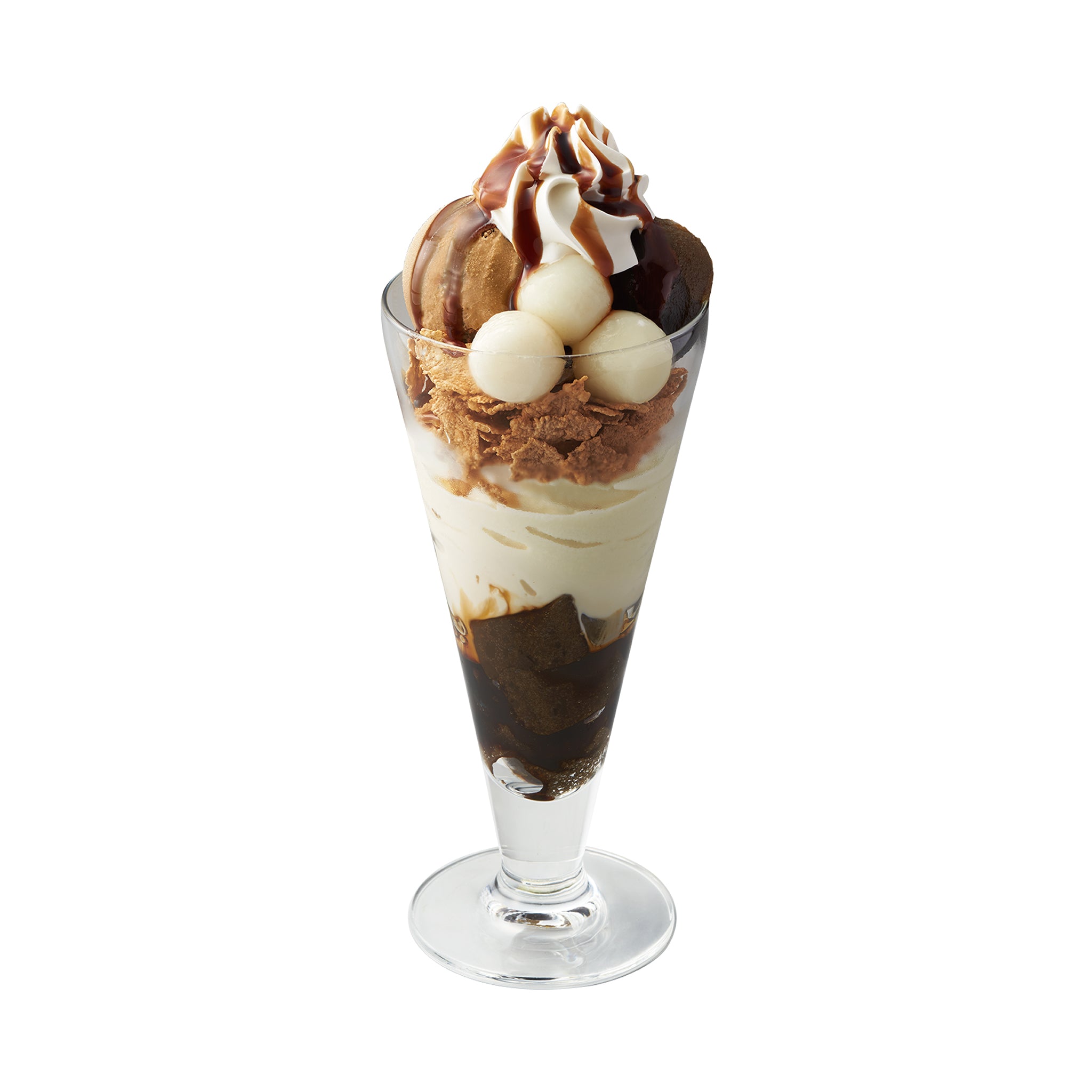 ほうじ茶白玉パフェ <br><small>Hojicha Shiratama mochi Parfait</small>