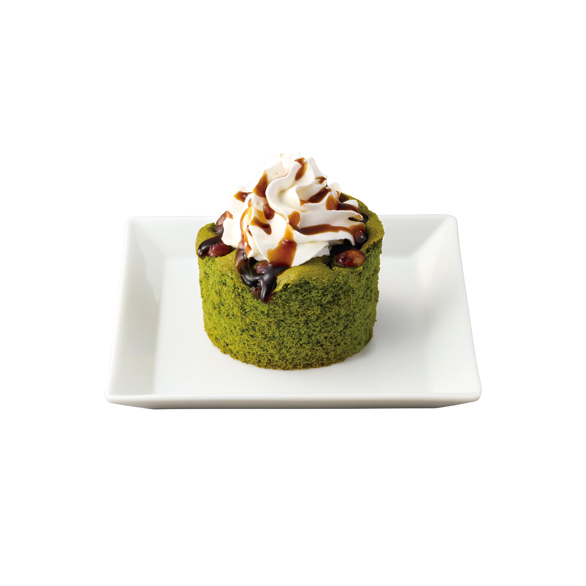 抹茶シフォンカップ <br><small>Matcha chiffon cake w/Whipped cream and Brown sugar syrup</small>