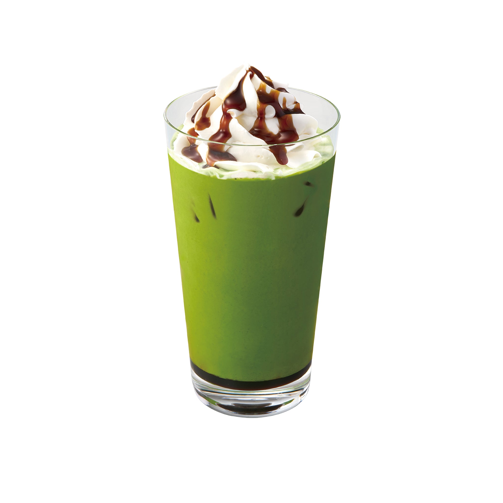 抹茶黒蜜ラテ<br><small>（HOT/ICED）<br>Matcha Latte w/Brown sugar syrup and Whipped cream</small>