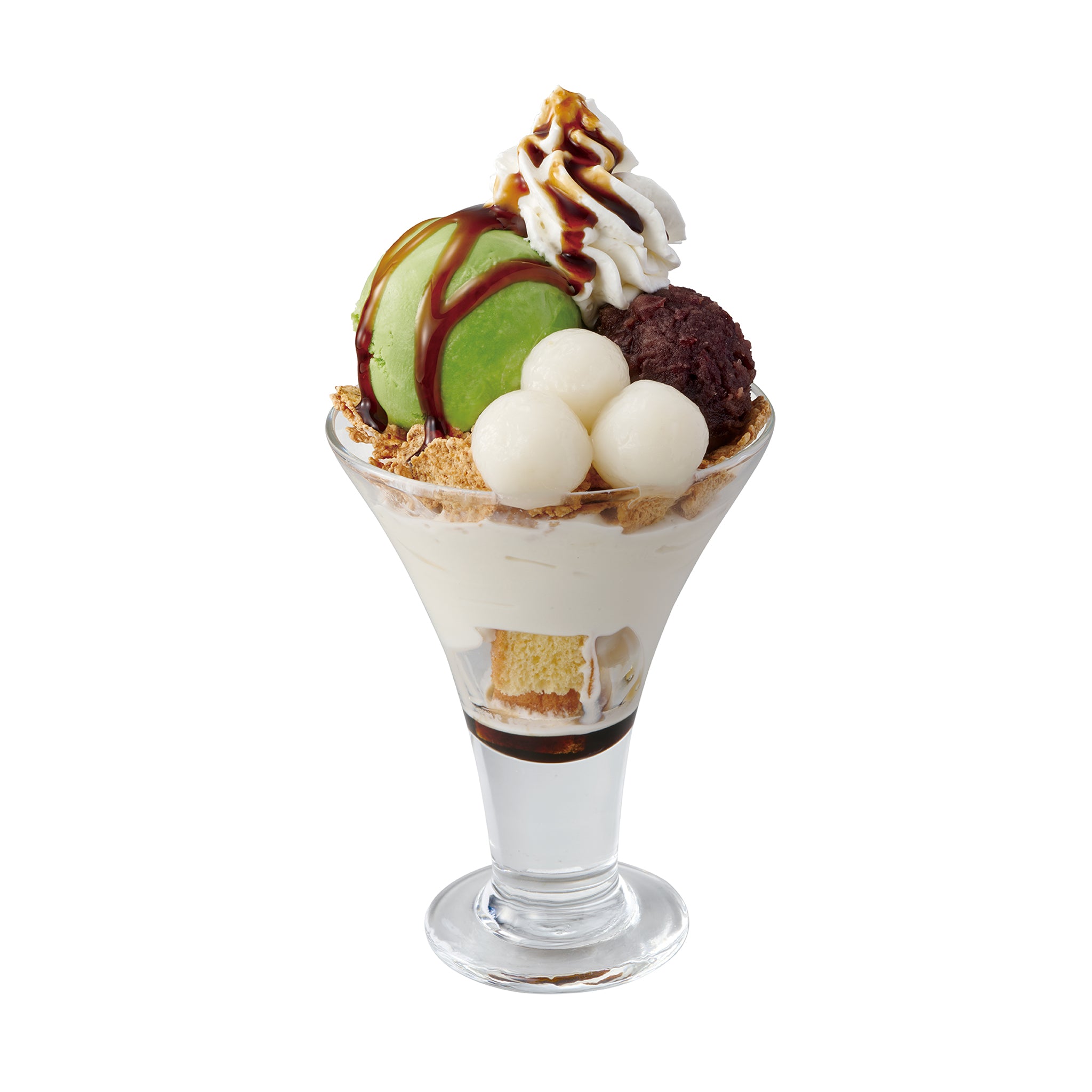 抹茶と黒蜜のミニパフェ <br><small>Matcha and Brown sugar syrup Mini parfait included in Lunch set</small>