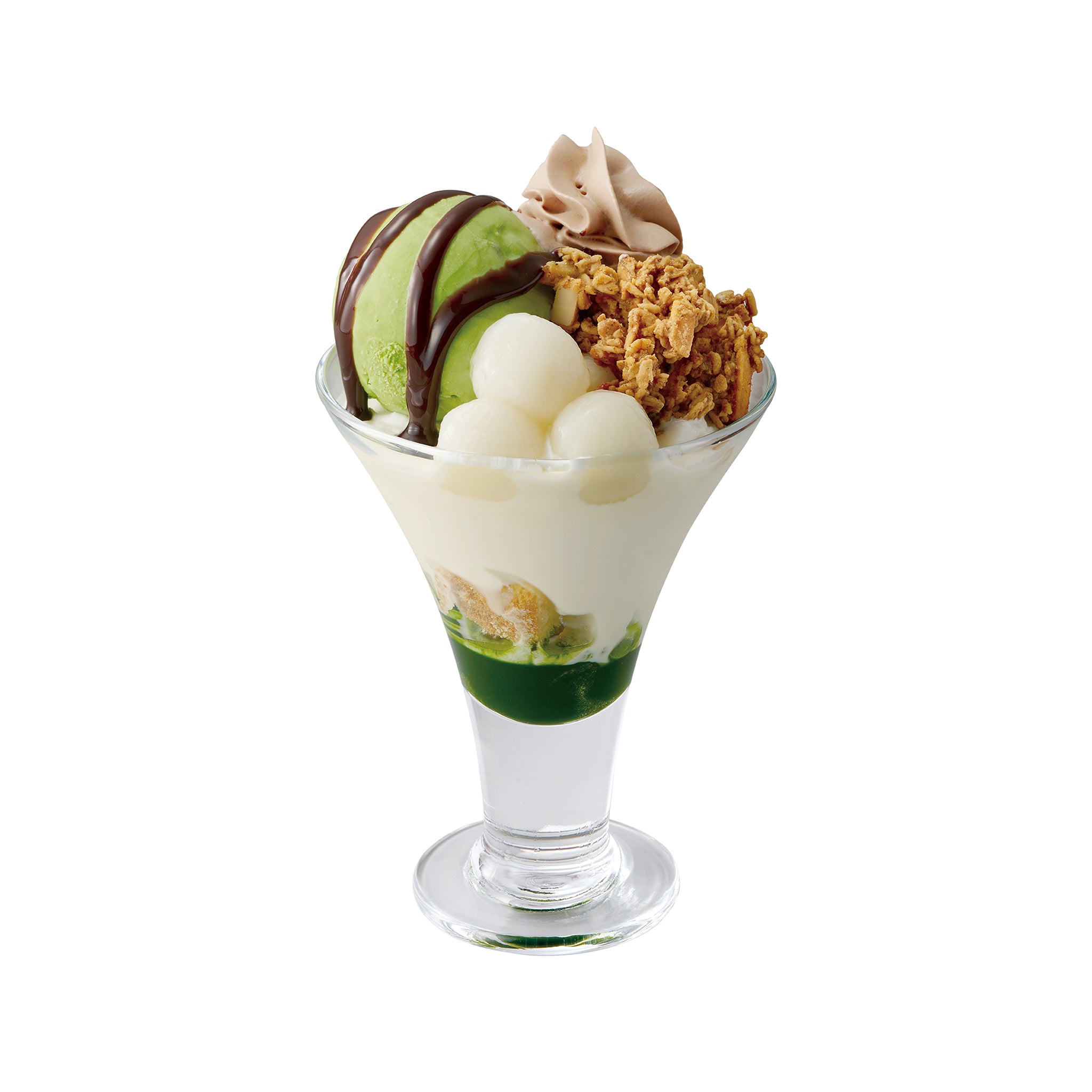 抹茶グラノラショコラミニパフェ <br><small>Matcha Granola Chocolate Mini parfait included in Lunch Set</small>