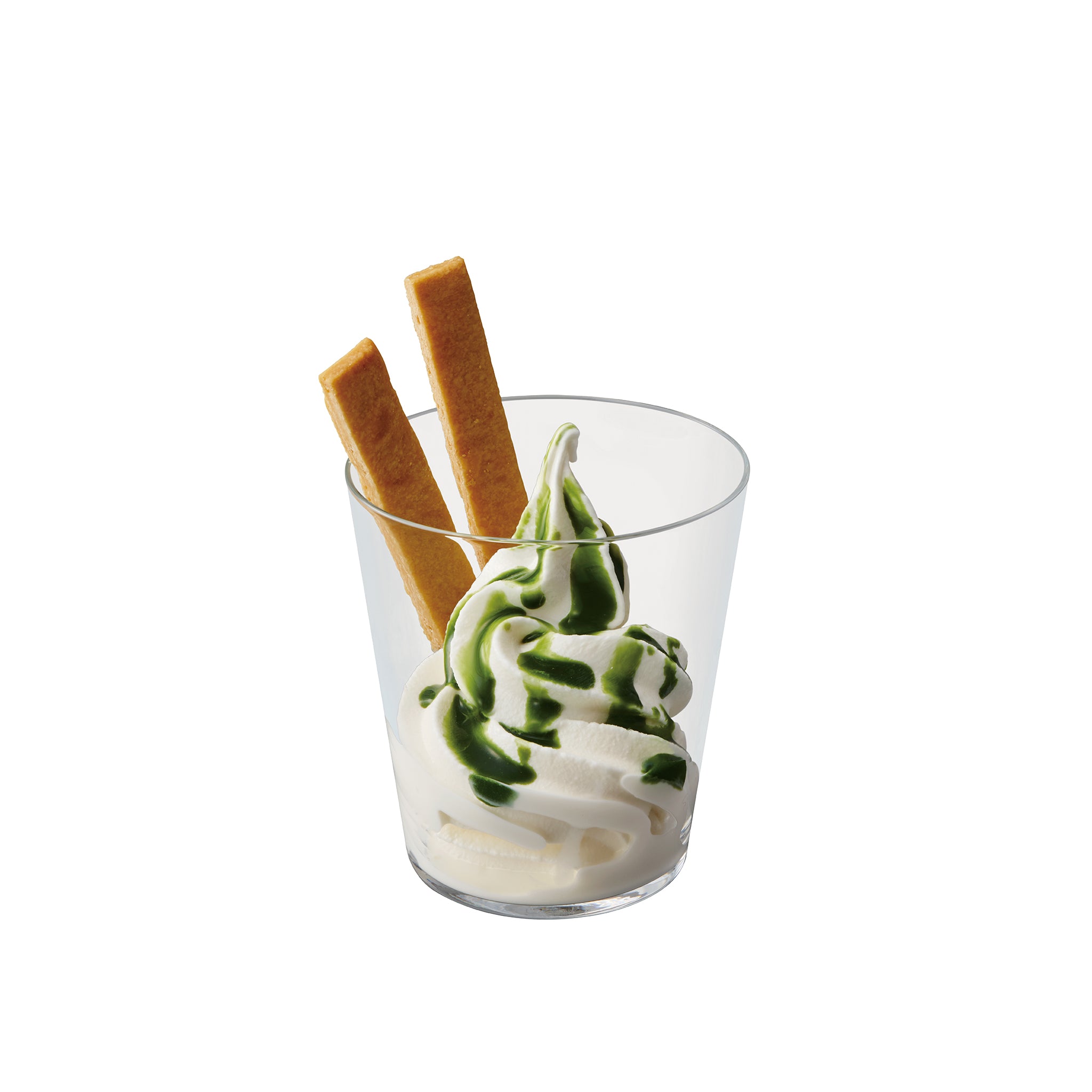 抹茶 <br><small>Milk soft serve w/Matcha sauce</small>