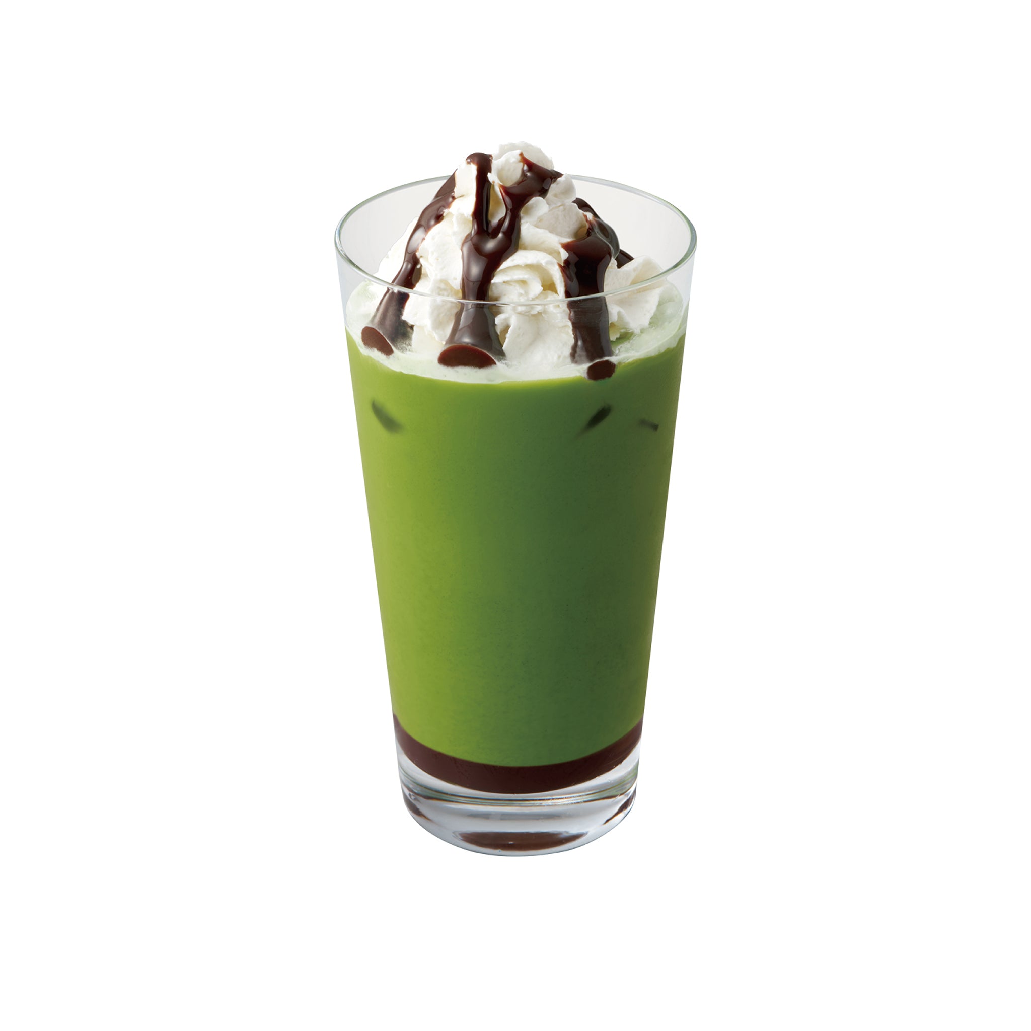 抹茶チョコレートラテ<br><small>（HOT/ICED）<br>Matcha Latte w/Chocolate sauce and Whipped cream</small>