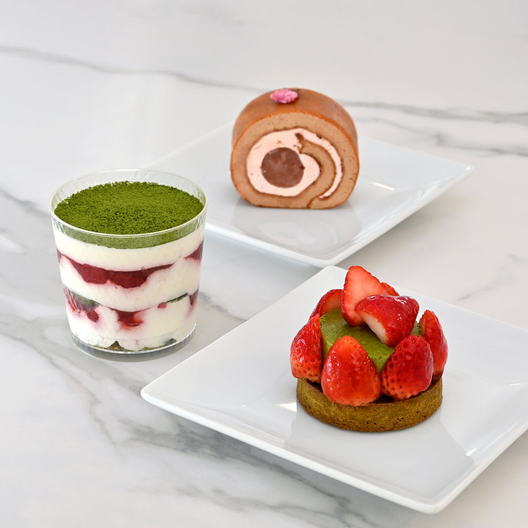 【自由が丘店限定】栃木県産「とちあいか」使用 苺と抹茶の贅沢スイーツと桜ロールが登場