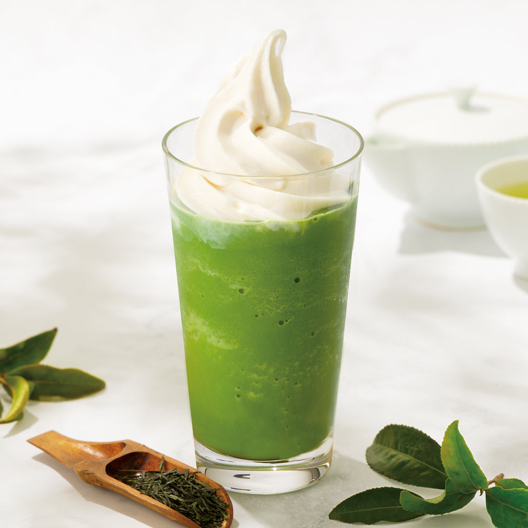 玉露ソフトクリームフローズン　<br><small>High-quality green tea frappe w/Milk soft serve</small>