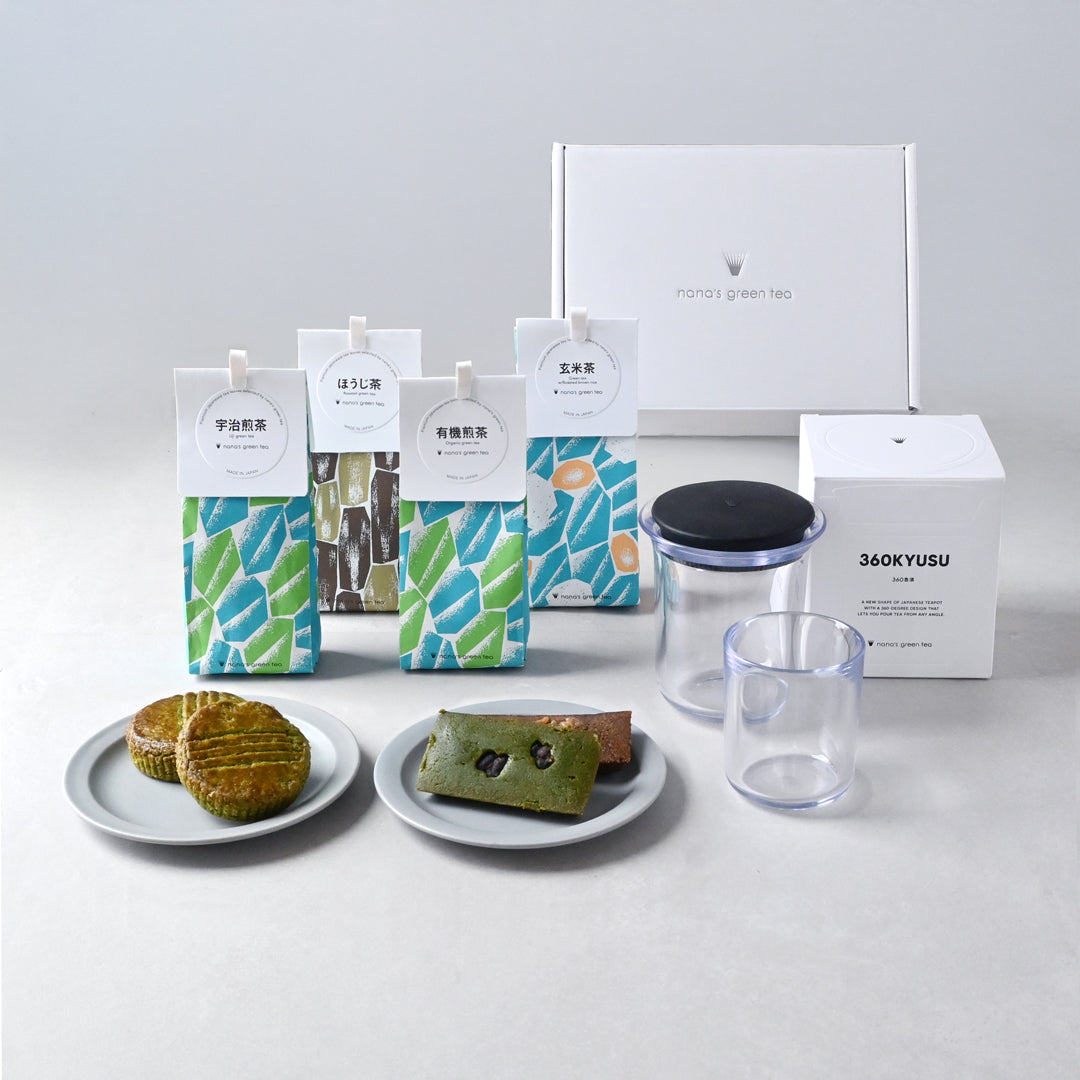 【ギフトボックス】360KYUSU＆日本茶＆フィナンシェ2個セット