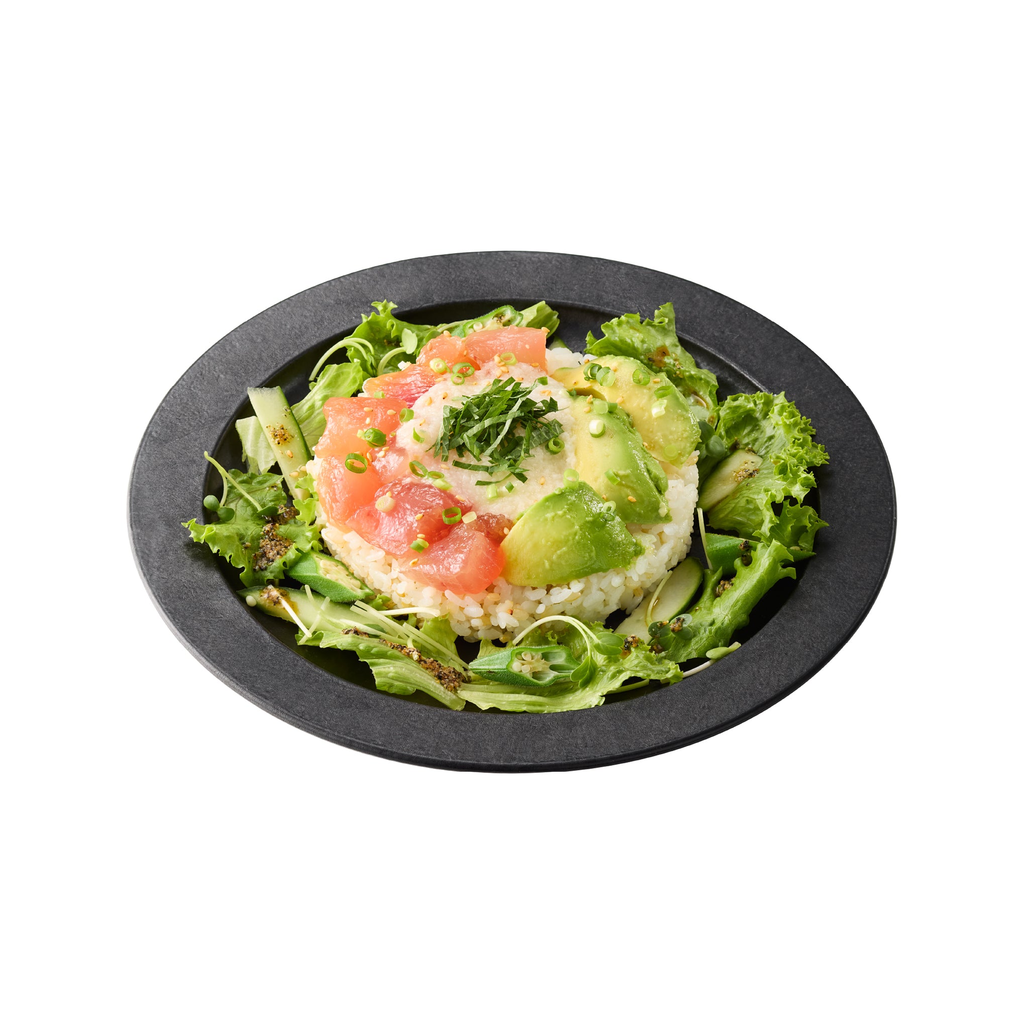 那智勝浦産天然もち鮪とアボカドとろろプレート<br><small>Plate of wild tuna from Nachikatsuura, avocado, and grated yam</small>