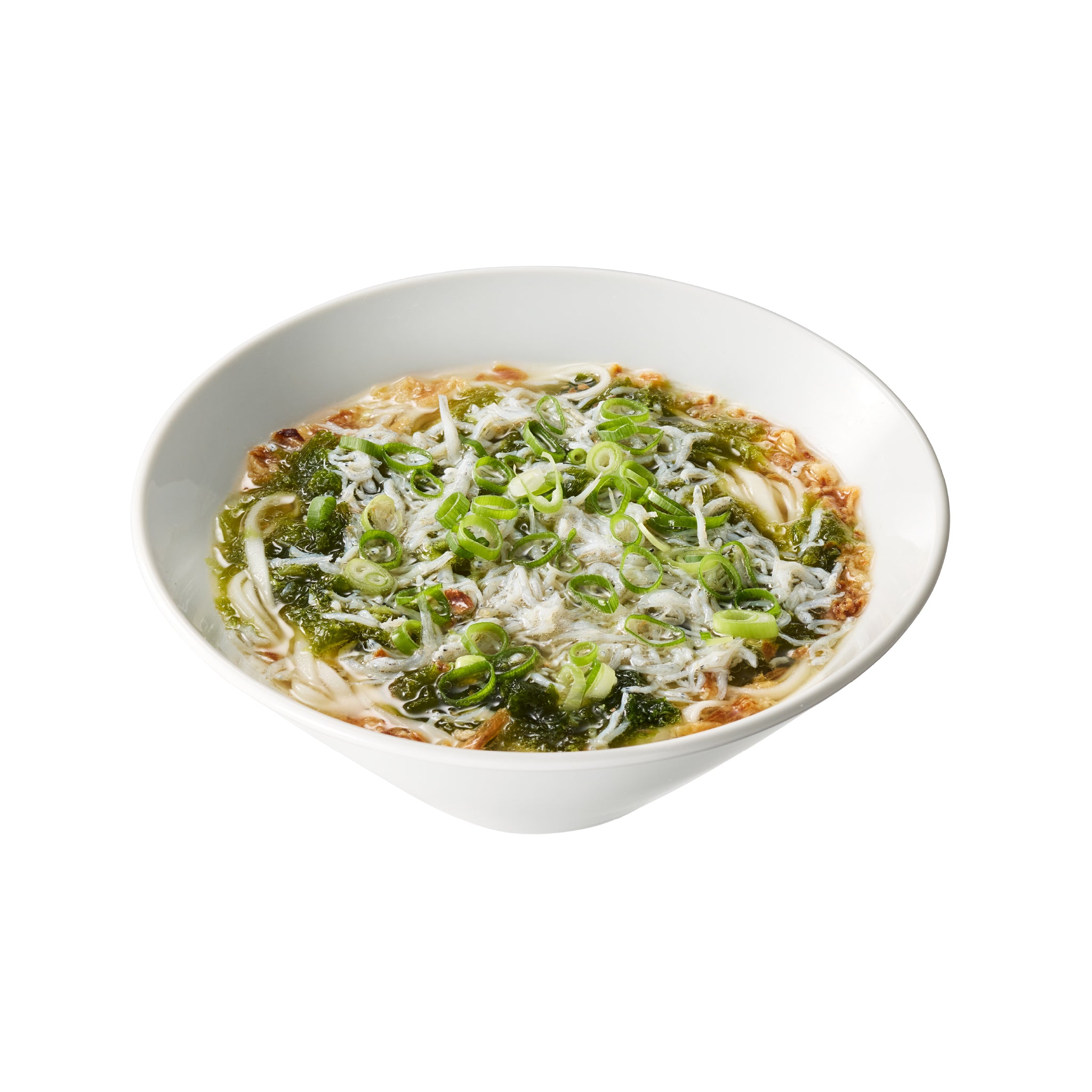 和歌山県”山利”の釜揚げしらすとあおさ麺<br><small>Yamari boiled whitebait from Wakayama and aosa noodles</small>
