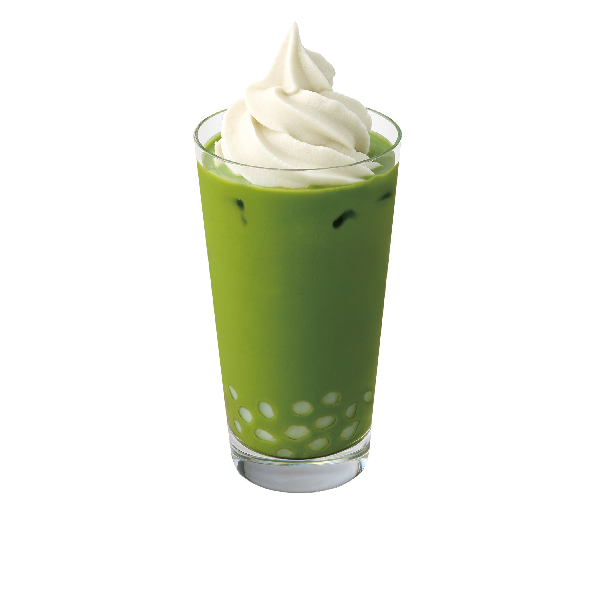 抹茶もちバブルソフトクリームラテ<br><small>（ICED）<br>Matcha Latte with mochi bubble and soft serve ice cream</small>