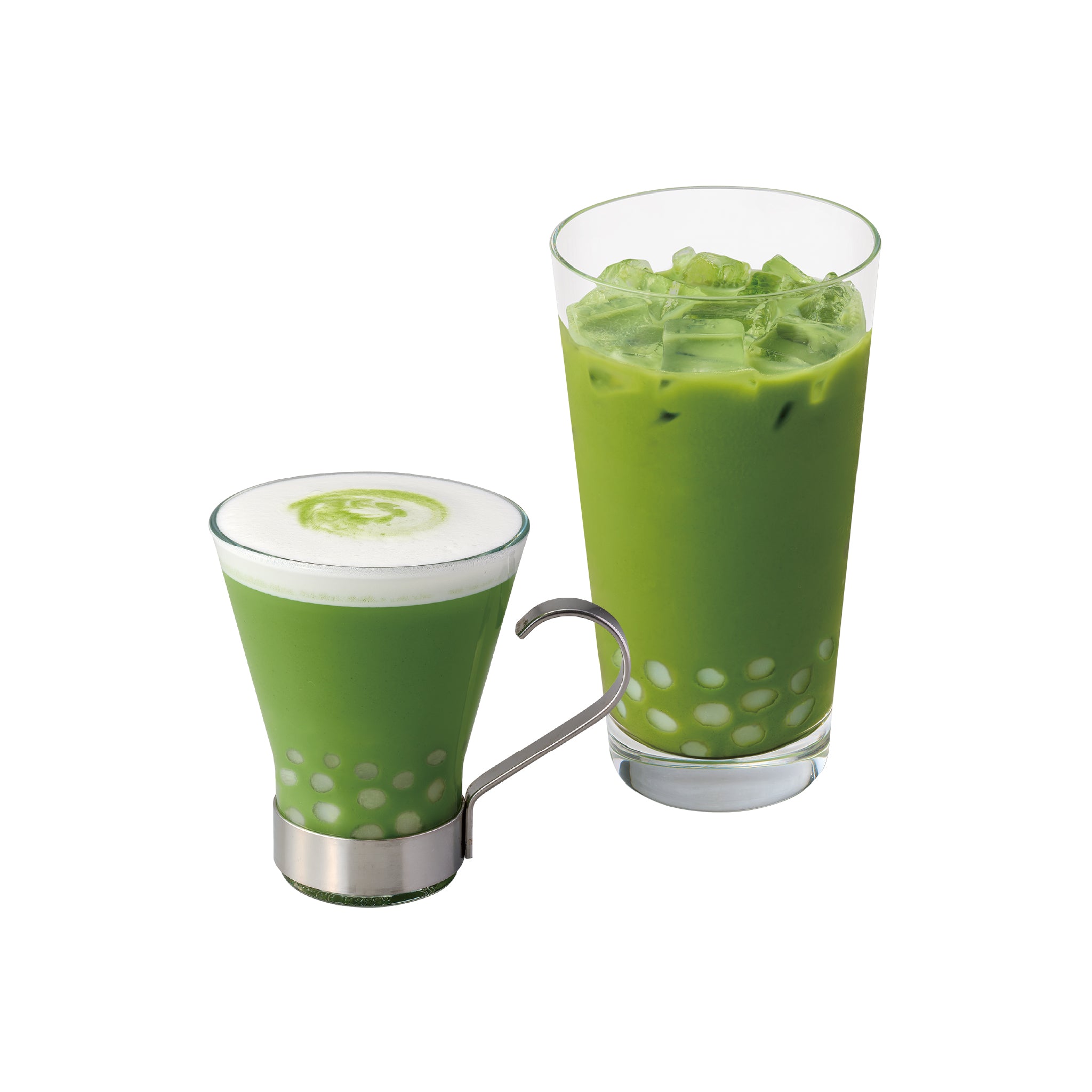 抹茶もちバブルラテ<br><small>（HOT/ICED）<br>Matcha Latte with mochi bubble</small>